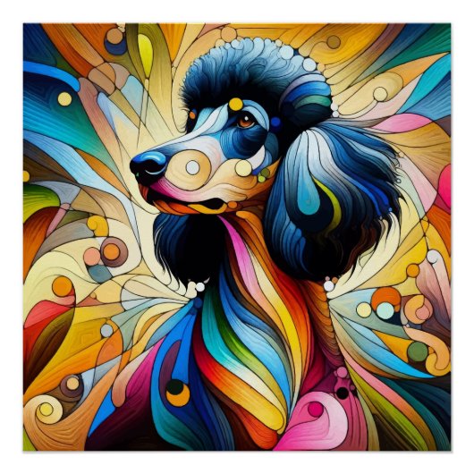 Gestreepte poedel perfect poster (Voorkant)