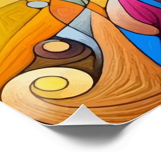 Gestreepte poedel perfect poster (Hoek)