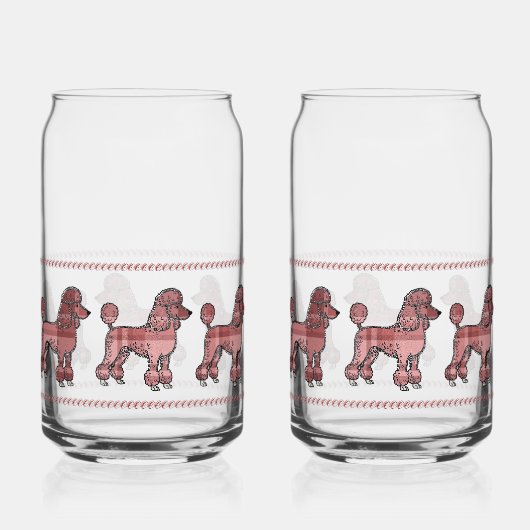 Gestreepte Poedel Sodawater Glas (Voorkant)