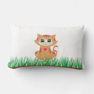 Gestreepte poes kat & plant kussen