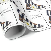 Gestreepte pompen met madeliefje cadeaupapier (Rol Hoek)