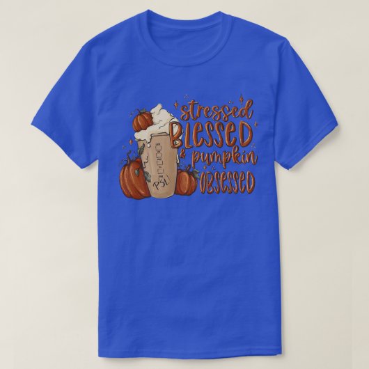 Gestreepte pompoen, met Drink Herfst T-shirt (Design voorkant)