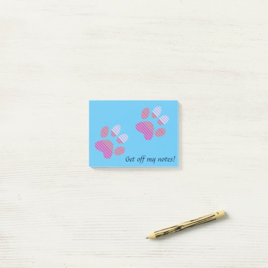 Gestreepte Pootafdrukken Post-it® Notes (Op bureau)
