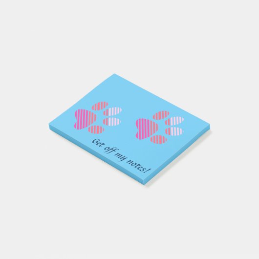 Gestreepte Pootafdrukken Post-it® Notes (Schuin)