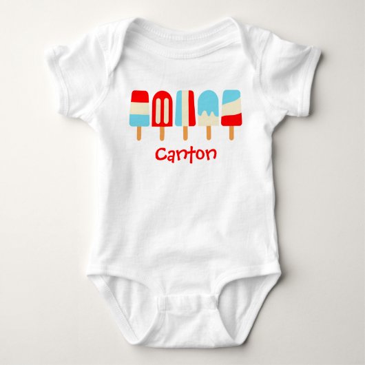 Gestreepte Popsicles Gepersonaliseerd T-shirt Body (Voorkant)