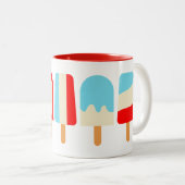 Gestreepte Popsicles - Gepersonaliseerde microfoon Tweekleurige Koffiemok (Voorkant rechts)