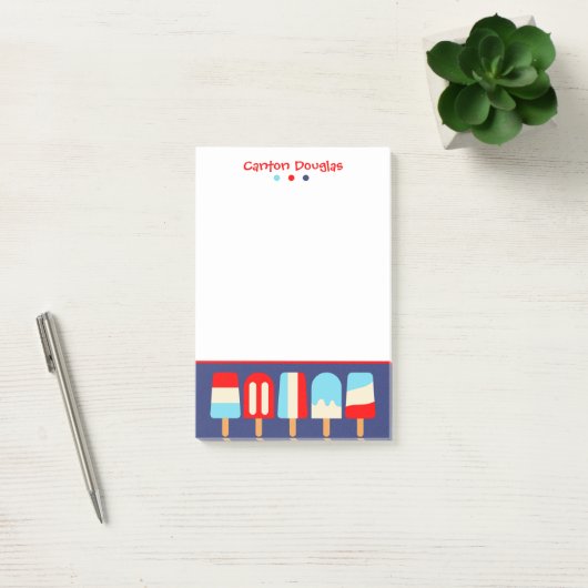 Gestreepte Popsicles Personalized Post-it Notitieb Post-it® Notes (Kantoor)