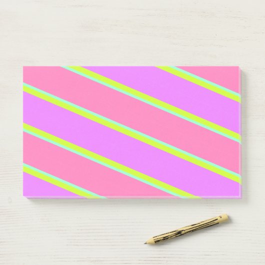 Gestreepte Post it Notes (Op bureau)