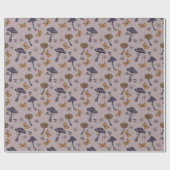 Gestreepte Pruim Halloween Paddestoel en Vlinder Cadeaupapier (Vlak)