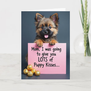 Gestreepte Puppy Kusjes Moeder Kaart