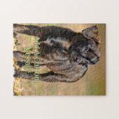Gestreepte Puppy Profiel Portret Legpuzzel (Horizontaal)