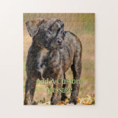 Gestreepte Puppy Profiel Portret Legpuzzel (Verticaal)