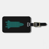 gestreepte raket bagagelabel (Voorkant horizontaal)