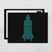 gestreepte raket briefkaart (Voorkant / Achterkant)