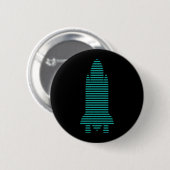 gestreepte raket ronde button 5,7 cm (Voorkant /achterkant)
