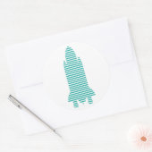 gestreepte raket ronde sticker (Envelop)