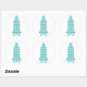 gestreepte raket ronde sticker (Vel)