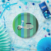 Gestreepte reepte reepelpapier voor scooters papieren bordje (Feest)