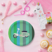 Gestreepte reepte reepelpapier voor scooters papieren bordje (Feest)