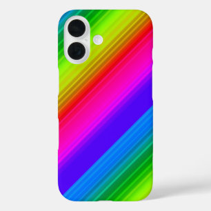 Gestreepte regenboog iPhone 16 hoesje