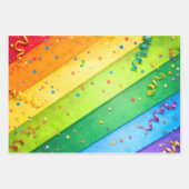 Gestreepte Regenboog met confetti Inpakpapier Vel (Voorkant)