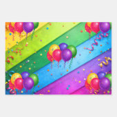 Gestreepte Regenboog met confetti Inpakpapier Vel (Voorkant 2)