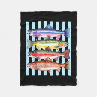 Gestreepte regenboogforel vissen buiten vis zomer fleece deken