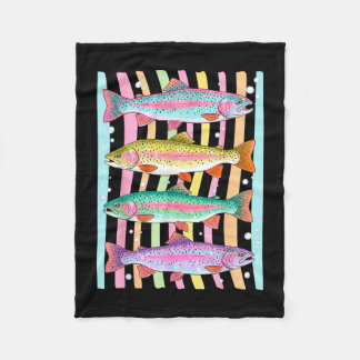 Gestreepte regenboogforel vissen buiten vis zomer fleece deken