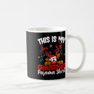 Gestreepte Rendier Dit Is Mijn Kerst Slaap Pyjama  Koffiemok