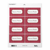 Gestreepte Retro Bedrijfslabels Etiket (Full Sheet)