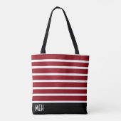 Gestreepte RM-monogram Tote Bag (Achterkant)