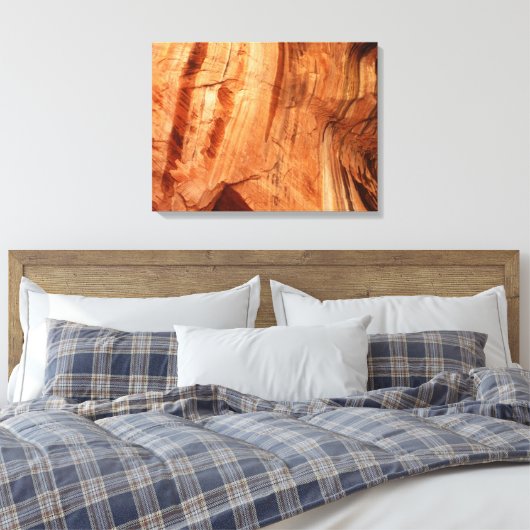 Gestreepte Rock of Double Arch Alcove I van Zion Canvas Afdruk (Insitu (Slaapkamer))