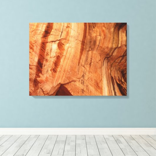 Gestreepte Rock of Double Arch Alcove I van Zion Canvas Afdruk (Insitu (Houten vloer))