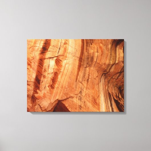 Gestreepte Rock of Double Arch Alcove I van Zion Canvas Afdruk (Voorkant)