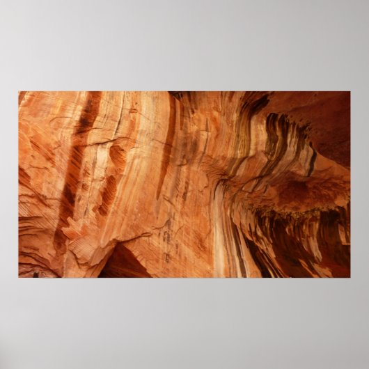 Gestreepte Rock of Double Arch Alcove I van Zion Poster (Voorkant)