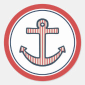 Gestreepte rode anker Stickers (Voorkant)