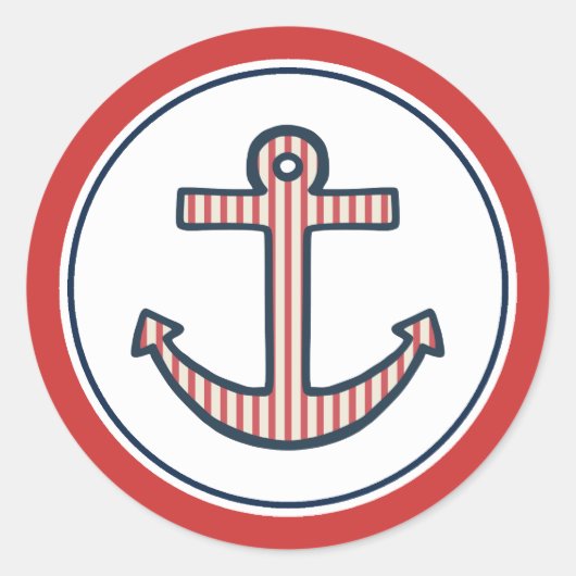 Gestreepte rode anker Stickers (Voorkant)