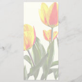 Gestreepte rode en gele tulpen trouwmenu menu (Achterkant)