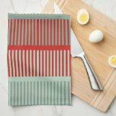 Gestreepte rode en groene patronen theedoek (Quarter Fold)
