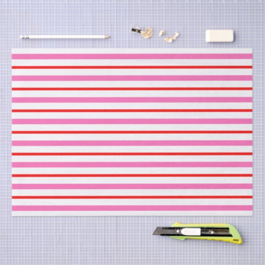 Gestreepte rode en roze tissuepapier (Craft)