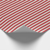 Gestreepte rode en witte lijnpatroon cadeaupapier (Hoek)