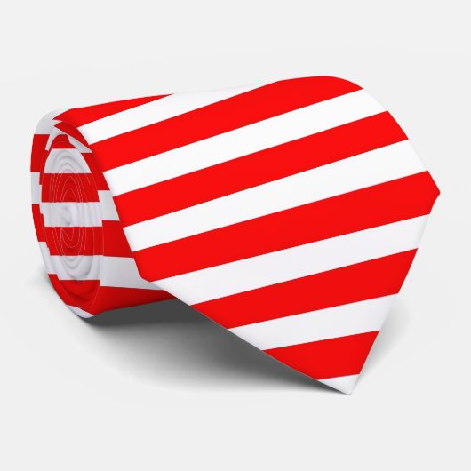 Gestreepte rode en witte stropdas (Opgerold)
