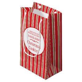 Gestreepte rode groene cookie swap / bakken gesche klein cadeauzakje