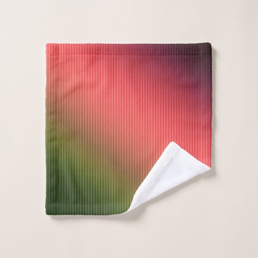 Gestreepte, rode, groene, gradiënt bad handdoek (Wasdoekje)