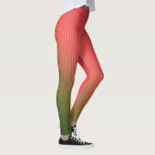 Gestreepte, rode, groene, gradiënt leggings (Rechts)