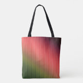 Gestreepte, rode, groene, gradiënt tote bag (Achterkant)