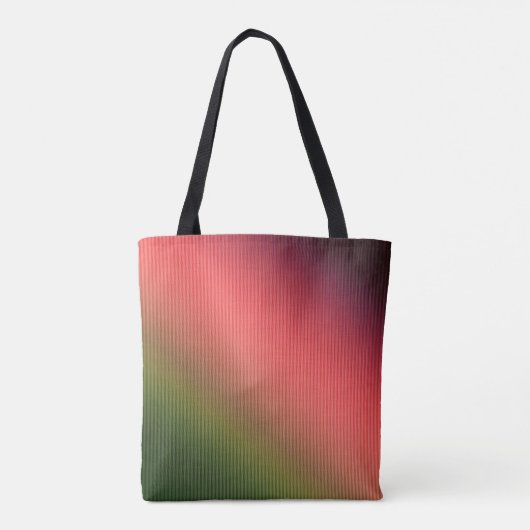 Gestreepte, rode, groene, gradiënt tote bag (Achterkant)