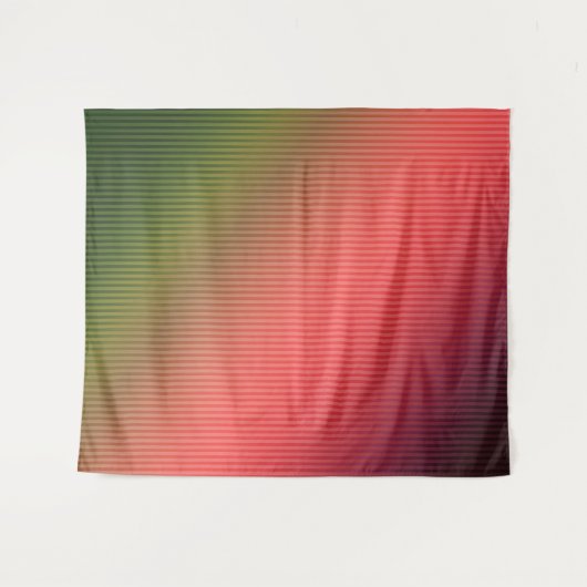 Gestreepte, rode, groene, gradiënt wandkleed (Voorkant (horizontaal))