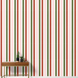 Gestreepte rode groene kerst behang