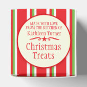 Gestreepte rode groene koekje swap bakken geschenk bedankdoosjes (Bovenkant)
